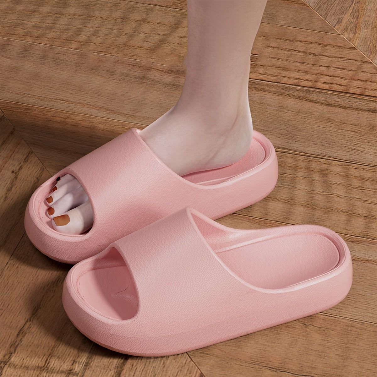 Women's Soft-Sole Quick-Dry Home Slippers Casual Solid Color Outdoor Thick-Soled