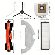 Замените HEPA-фильтр, тряпку для мытья, боковую щетку и мешки для пыли для вашего робот-пылесоса Dreame D10 Plus RLS3D и D10s Plus.