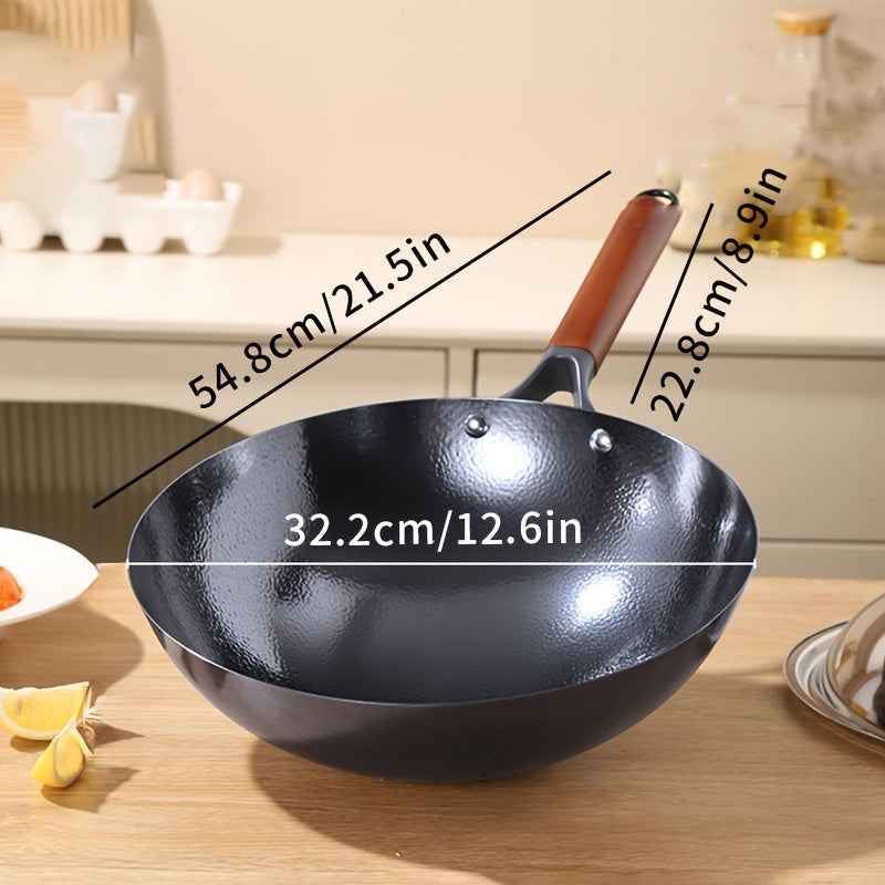 Cast Iron Wok Non-Stick Frying Pan for Gas Stoves 1pc