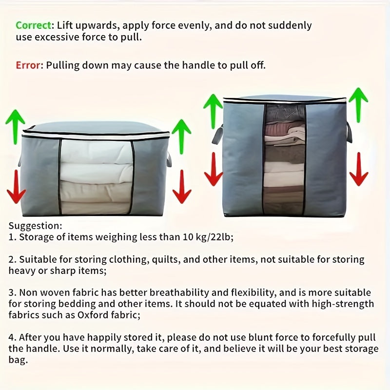 Large Capacity Clothes Storage Bag Travel Makeup Organizer with Reinforced Handle