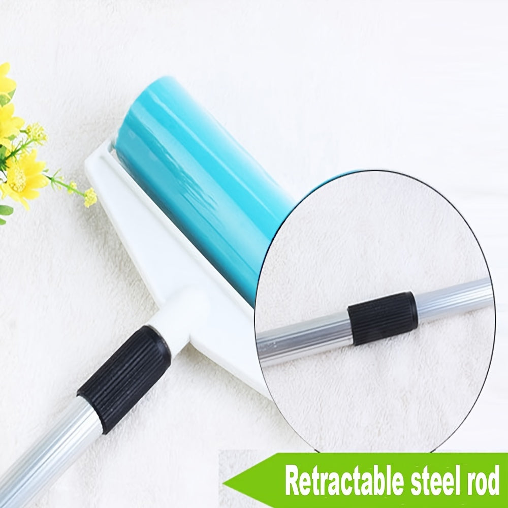 3-Piece Extendable Long-Handle Lint Roller Set for Carpet Clothing Pet Hair Remover