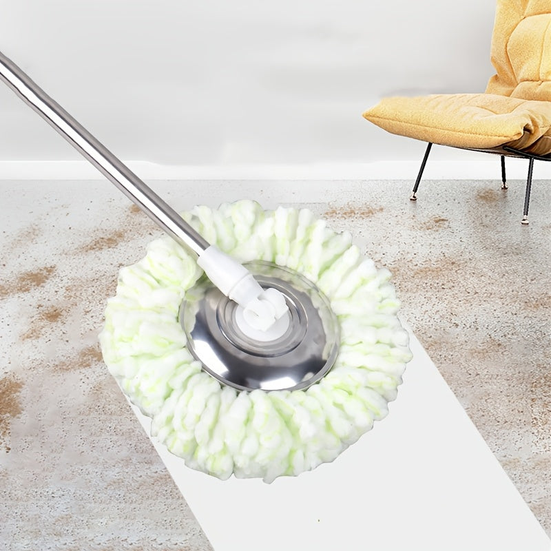 360° Rotating Mop and Bucket Set with Microfiber Replacement Heads and Adjustable Handle