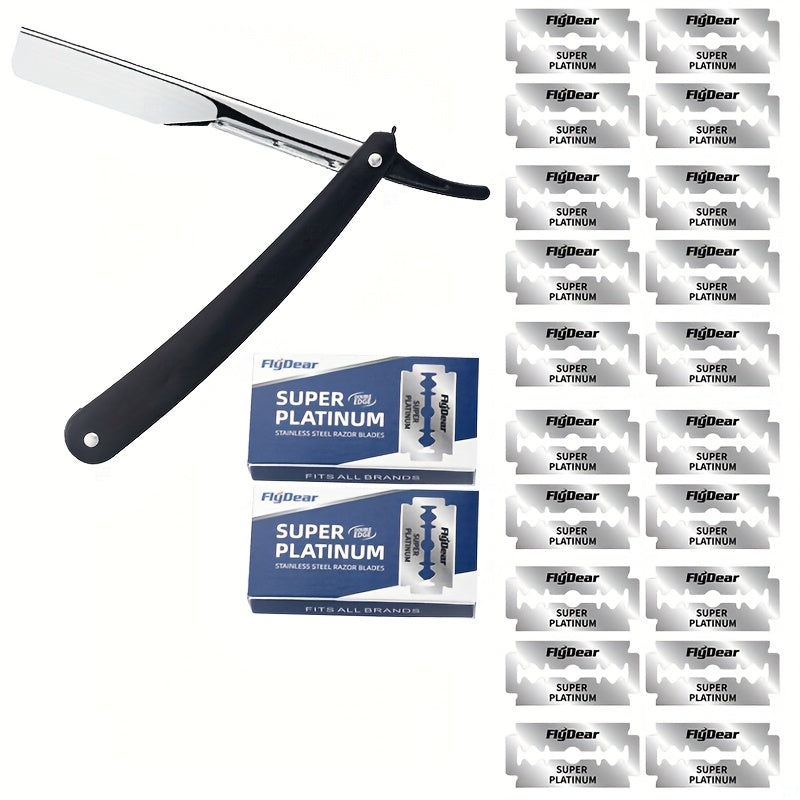 Мужской бритвенный станок черный и белый с лезвиями, инструменты для ухода за красотой