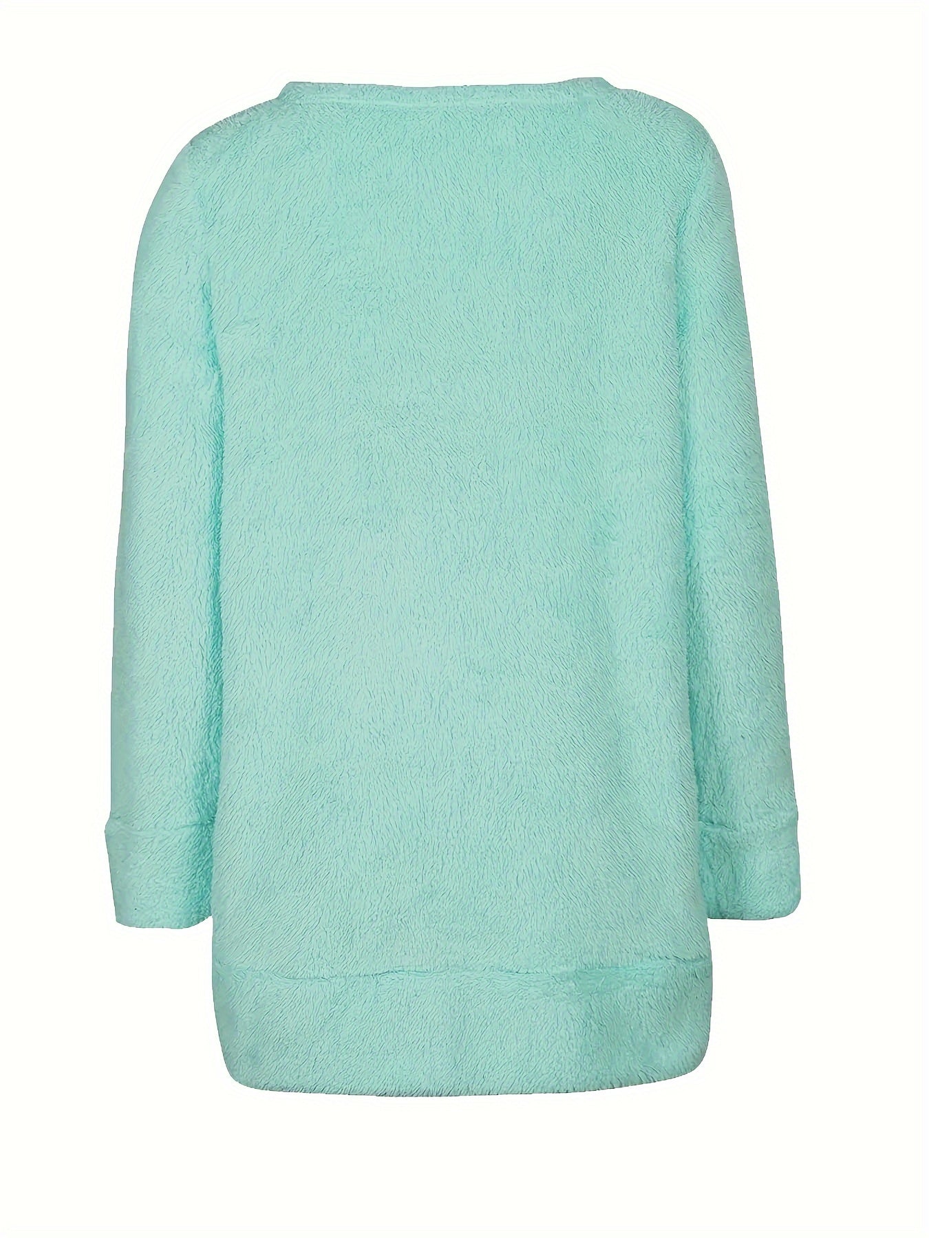 Women's Fleece Loungewear Dress with Pockets Crew Neck Fall Winter Casual