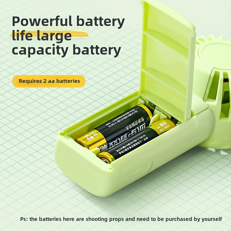 Мини портативный ручной вентилятор, работающий на батарейках, компактное охлаждающее устройство для путешествий и дома