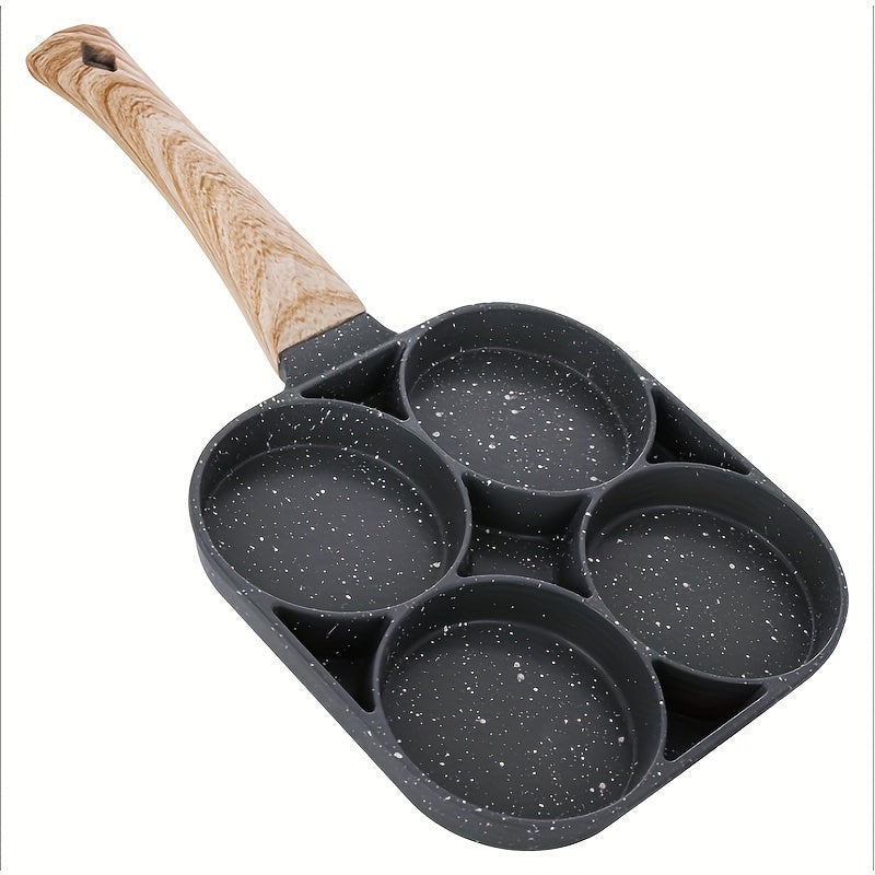 Non-Stick Frying Pan with Wooden Handle for Induction and Gas Stoves 10-Inch