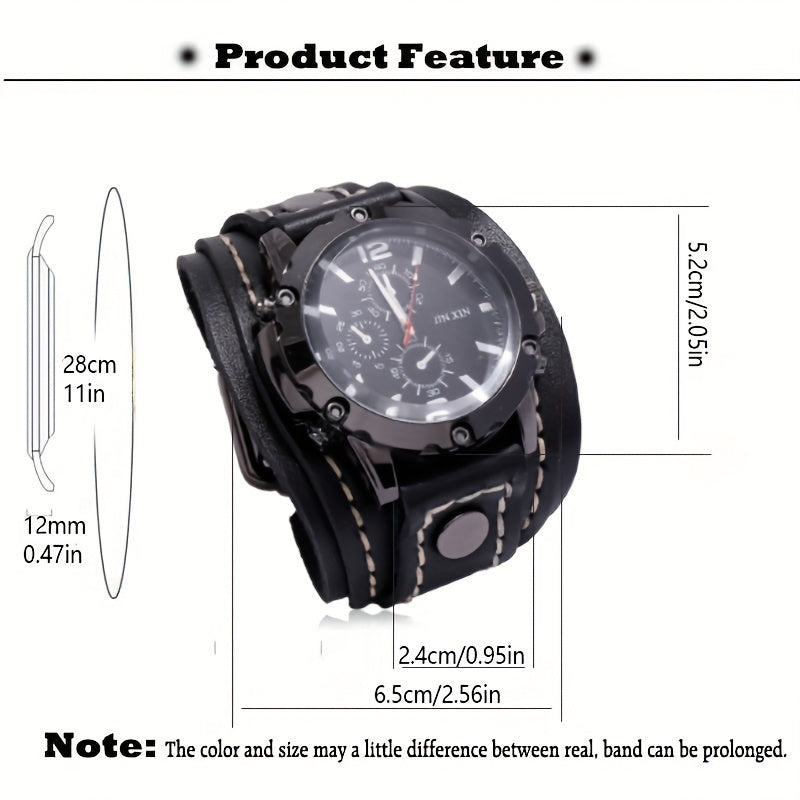 Men's Retro Style Casual Watch with Punk Vintage Design