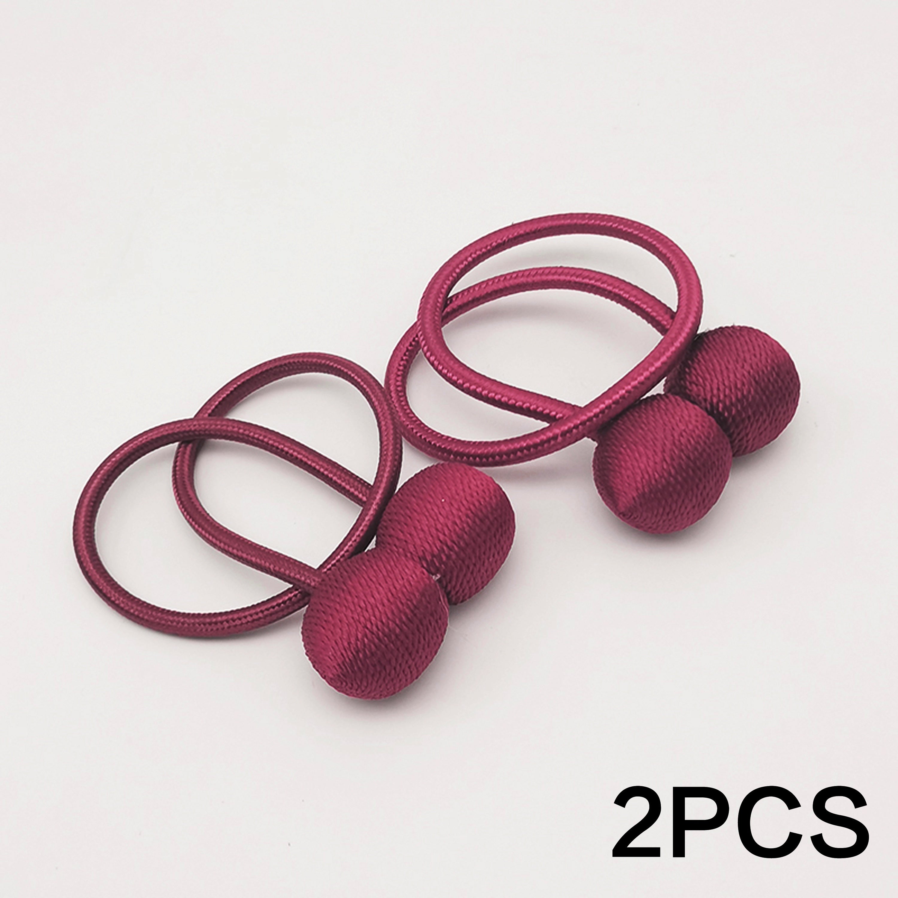 Set of Two Magnetic Curtain Tiebacks Polyester Twisted Rope Easy to Install Durable