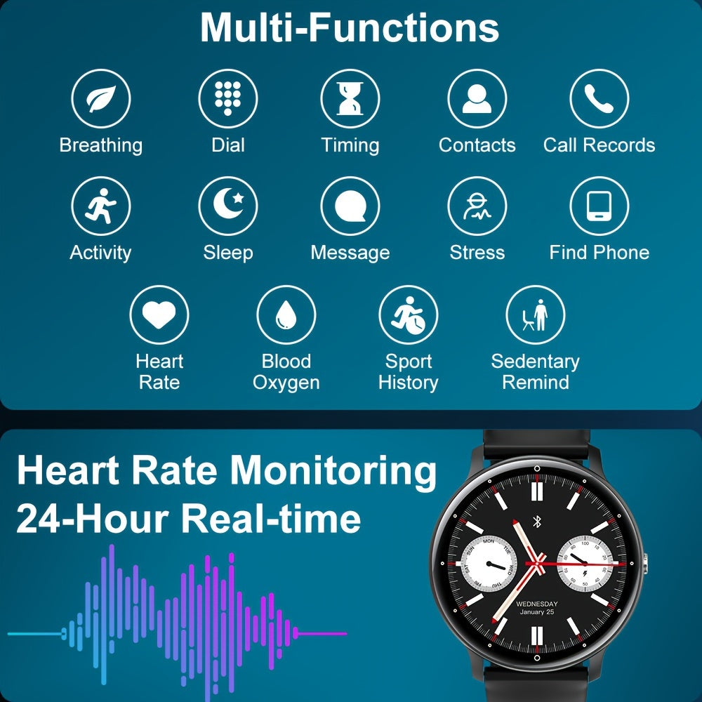 Мужчины Женщины Сенсорные Смартчасы с Беспроводной связью, Музыкой, Голосовым управлением, Спортивными режимами