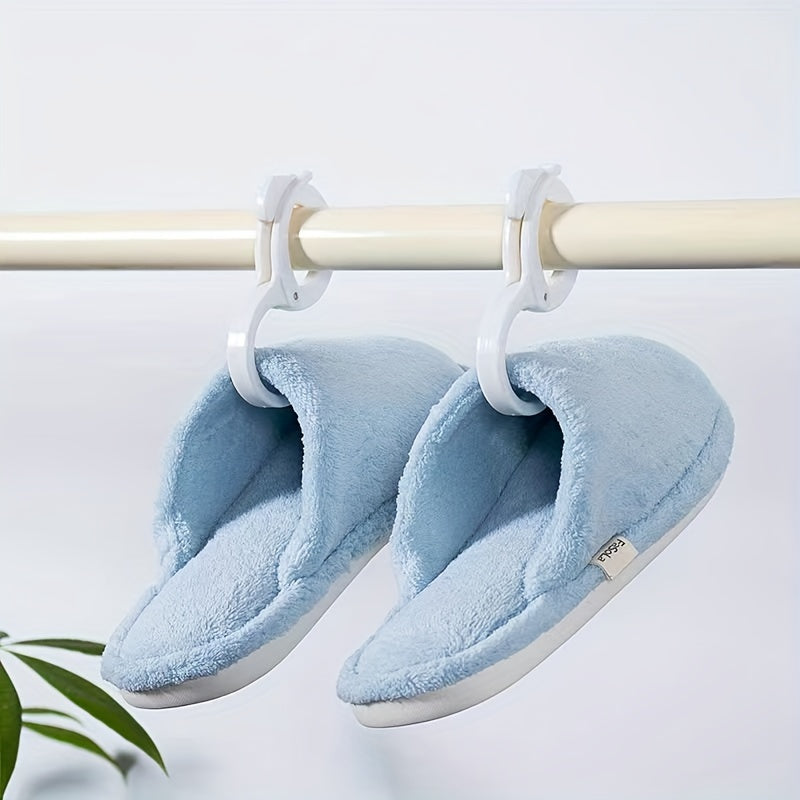 Ganchos en S plegables de plástico blanco para armario, cocina, baño y almacenamiento