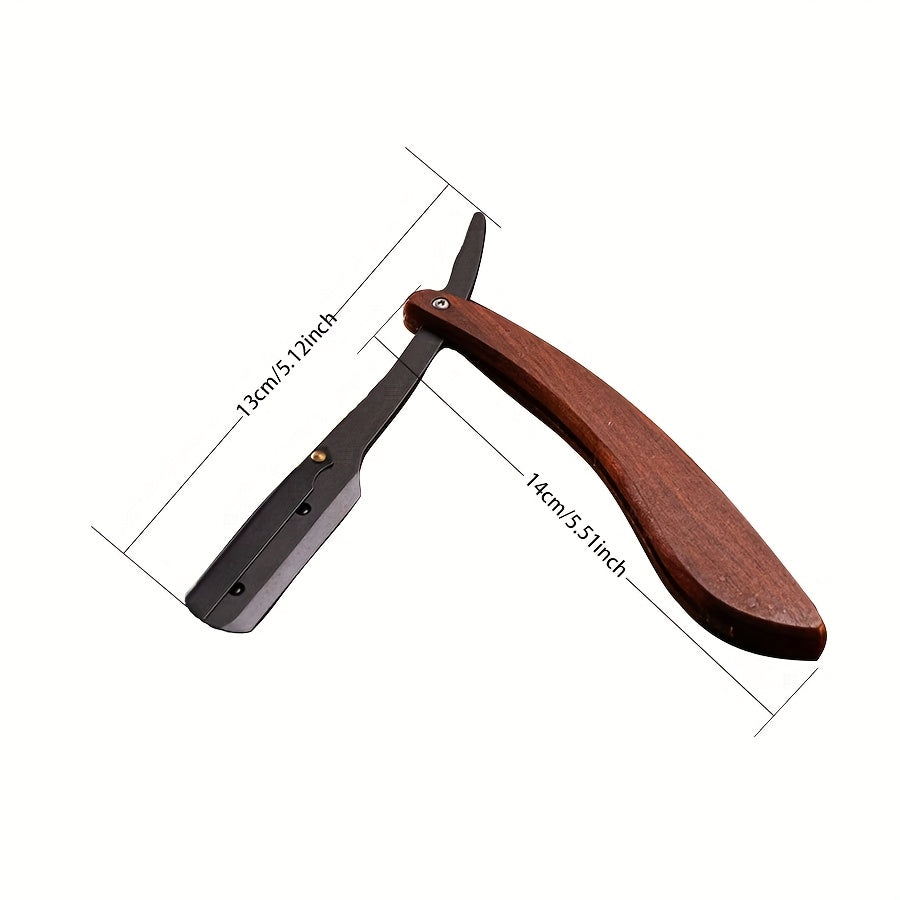 Set de afeitadora de barbero manual de acero inoxidable vintage para recorte de cabello y barba