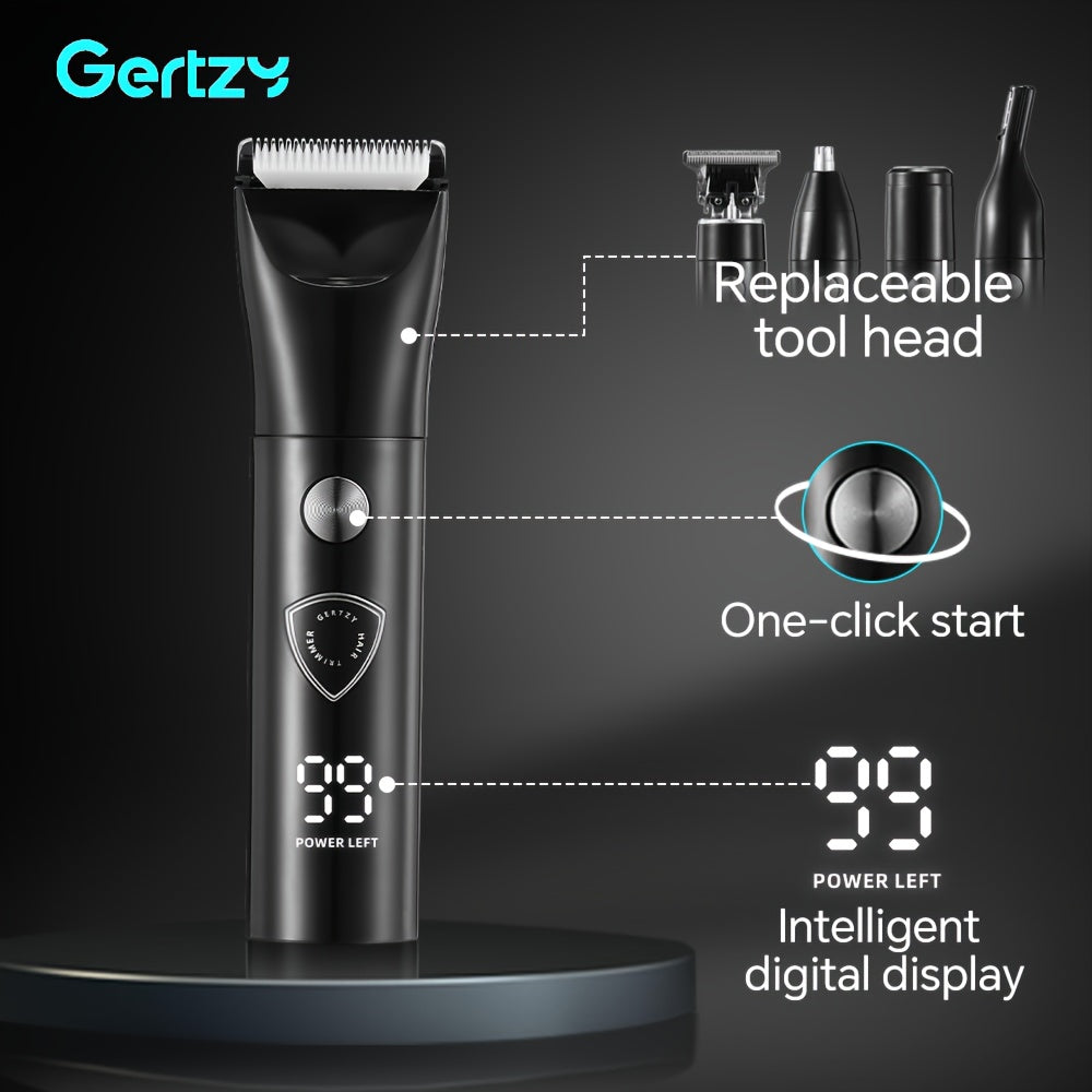 Electric trimmer set with ceramic blades hair clipper nose eyebrow body grooming USB portable charging