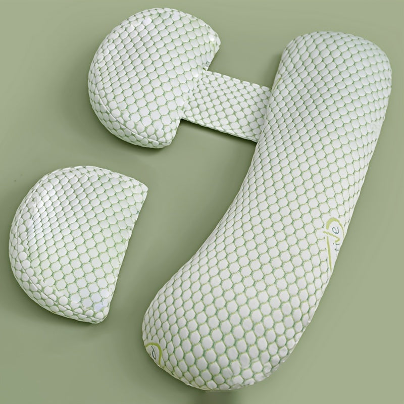 Extra Firm U-Shaped Maternity Pillow with Removable Cover and Lumbar Support