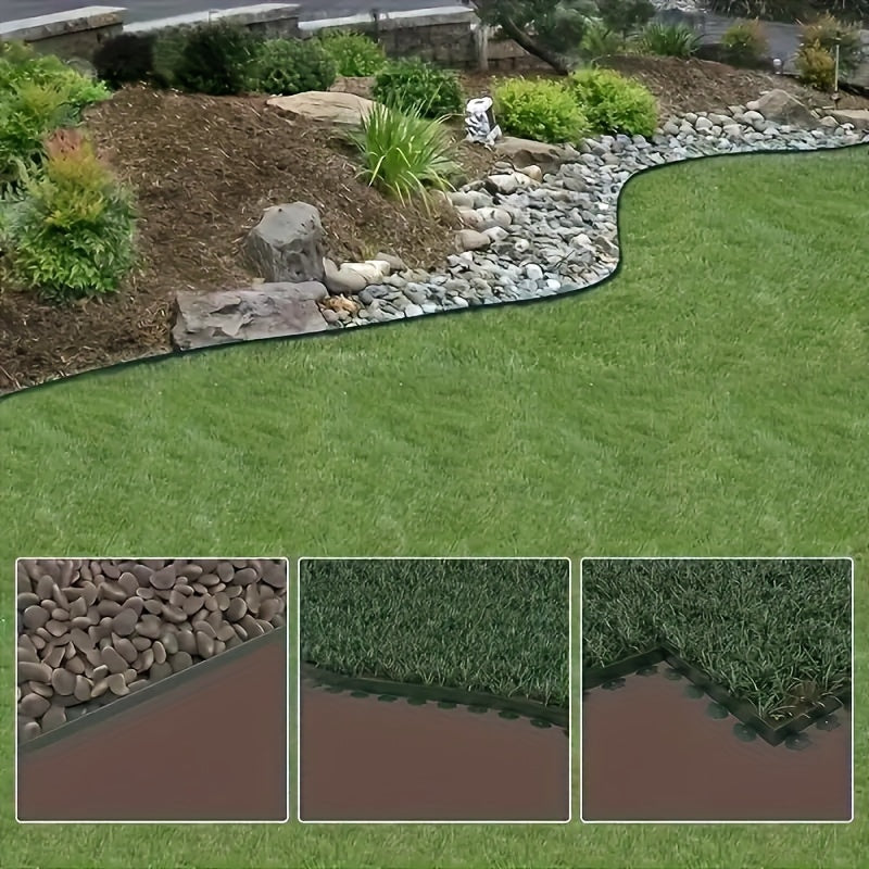 PE Garden Edging Kit 10m Length 5cm Width Lawn Landscape Flower Bed Border