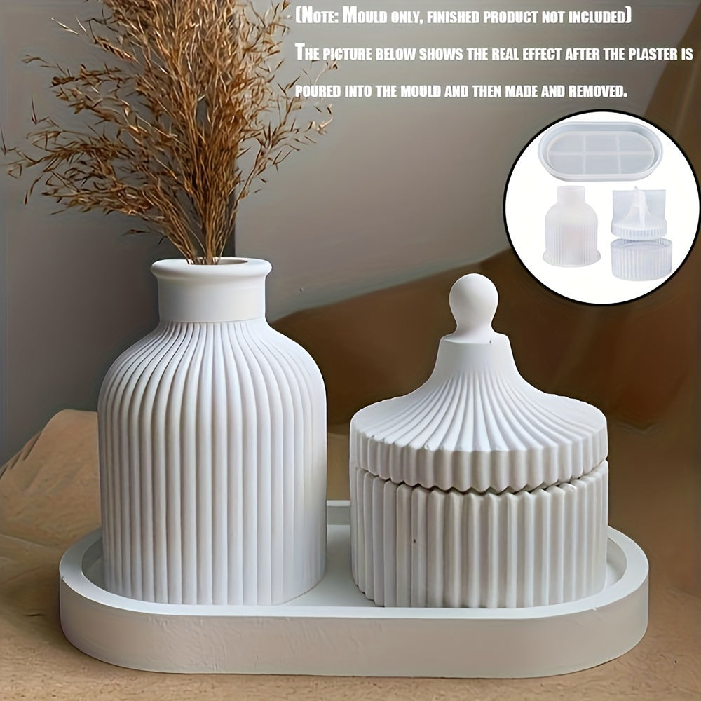 Set of 3 Oval Silicone Moulds for Trays Vases Jars DIY Resin Concrete Crafts