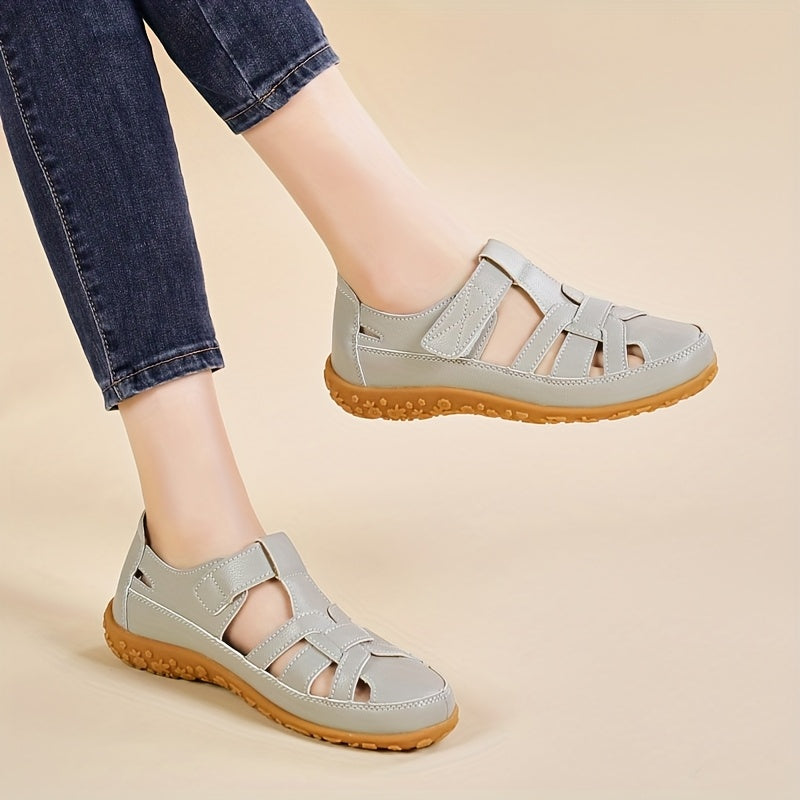 Women's Casual Flat Sandals with Adjustable Straps and TPR Sole