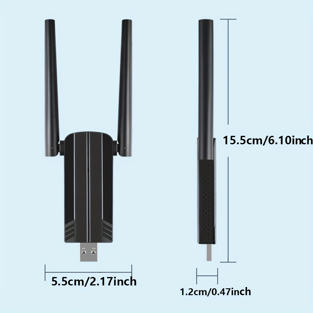 WiFi 6 USB Adapter Dual Band AX1800 for PC Windows 7 10 11