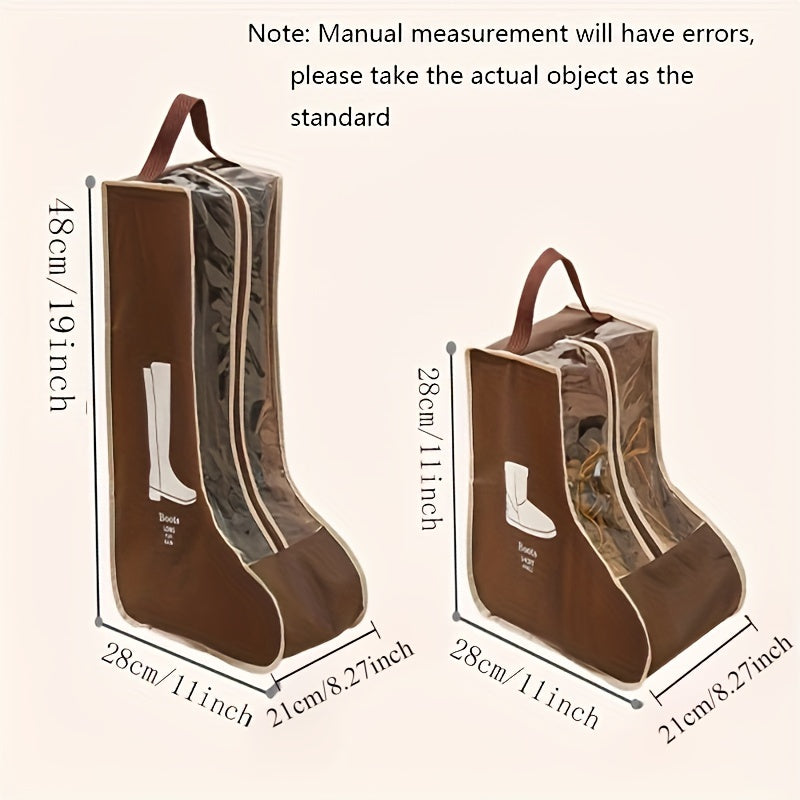 Fabric Shoe Storage Bag with Transparent Dustproof Moisture-Proof for Long and Ankle Boots