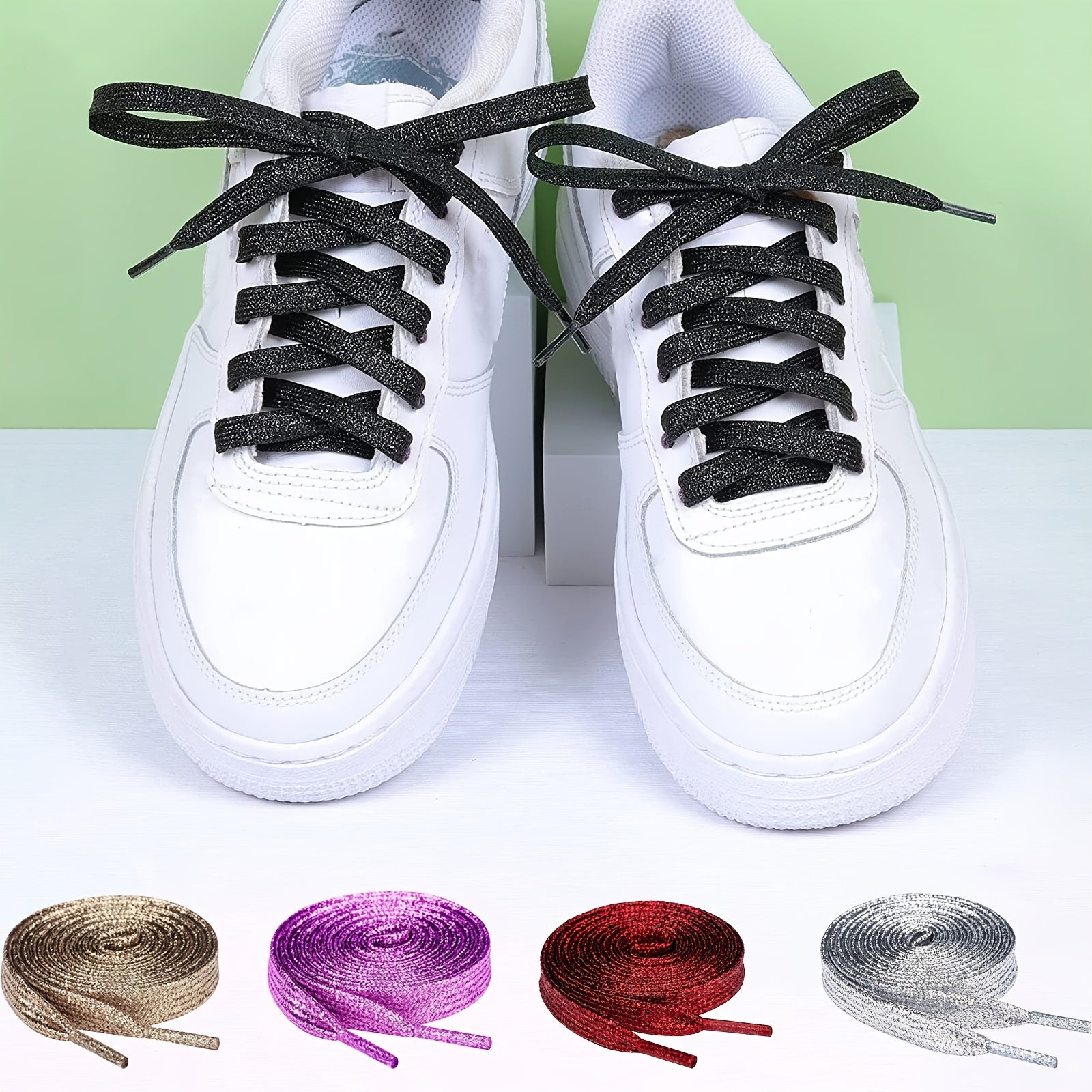 Women's Reflective Plastic Shoelaces Decorative Textured Fits Shoes Boots
