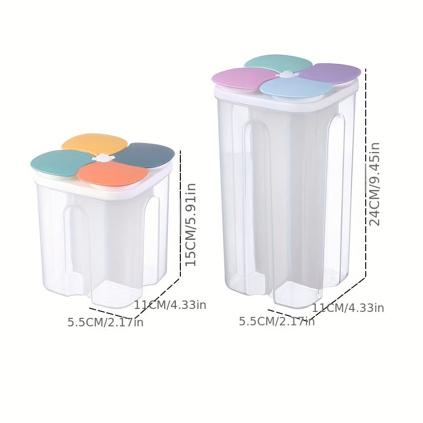 Moisture-Proof Cereal Jar with Divided Compartments for Kitchen Storage