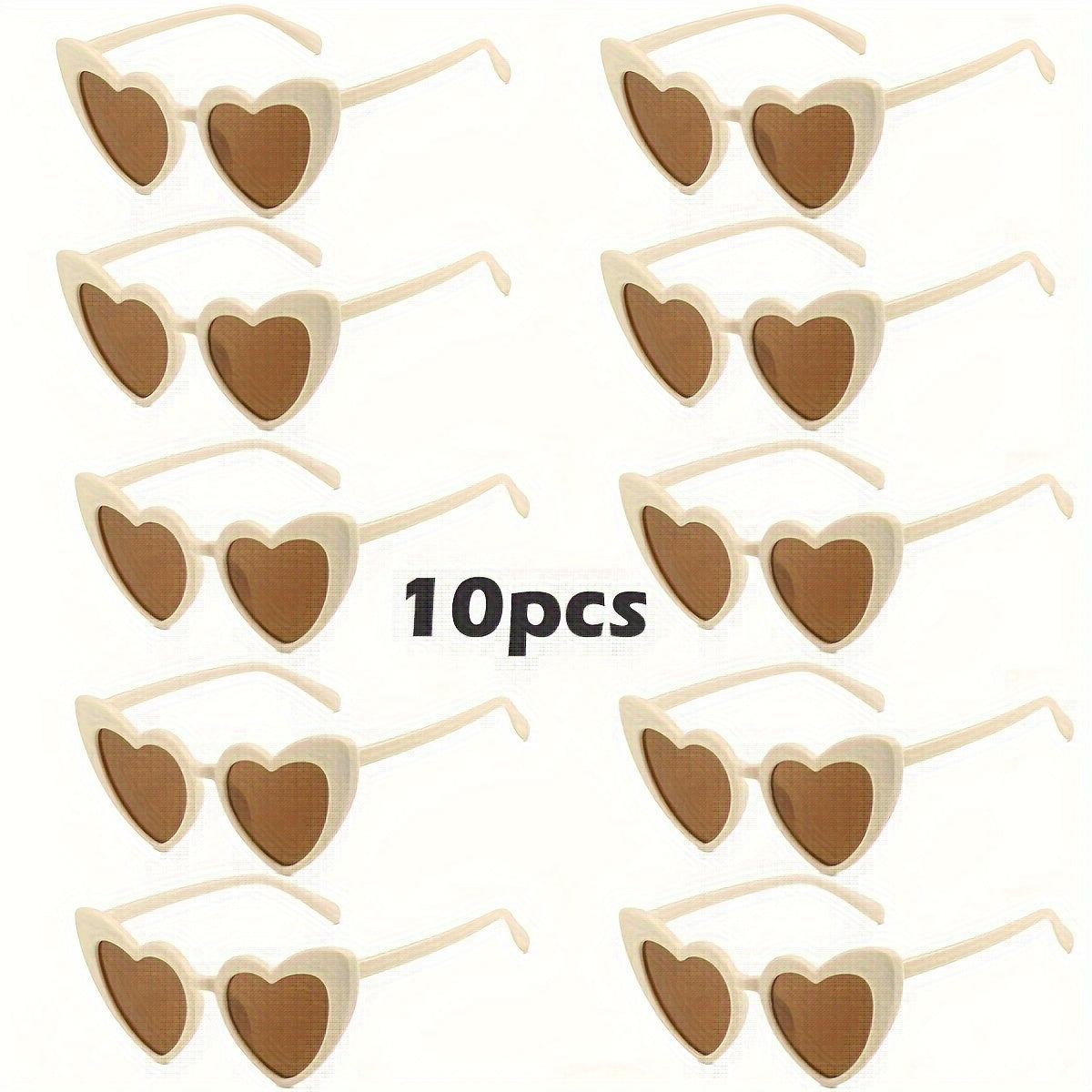 Set of 10 Heart-Shaped Fashion Glasses for Men and Women Stylish Decorative Eyewear for Weddings Parties Dances Valentine