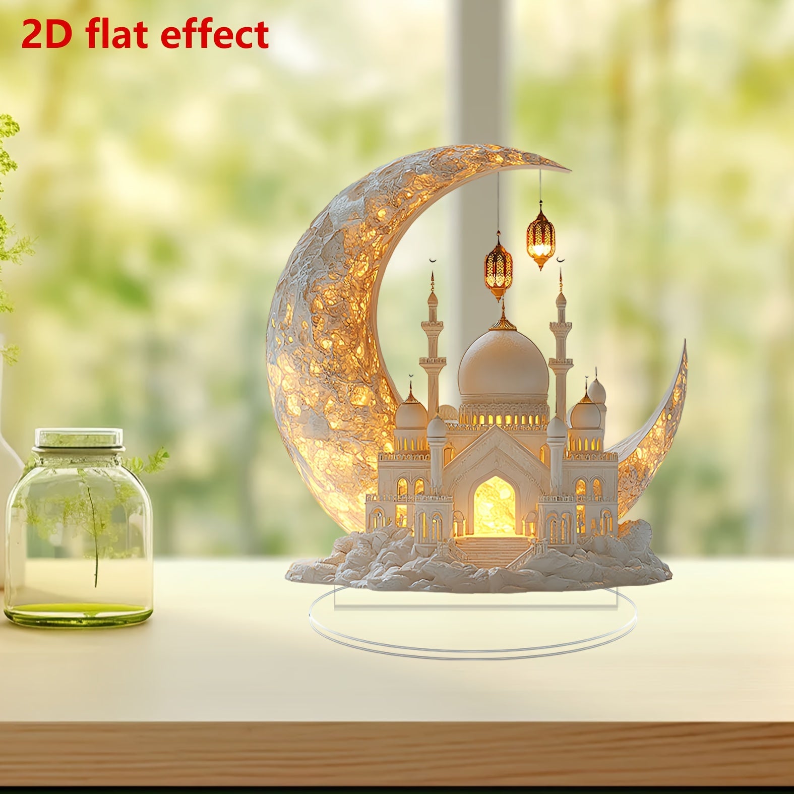 Acrylic Ramadan Mosque Tabletop Decor for Eid Easter Window Display Gift