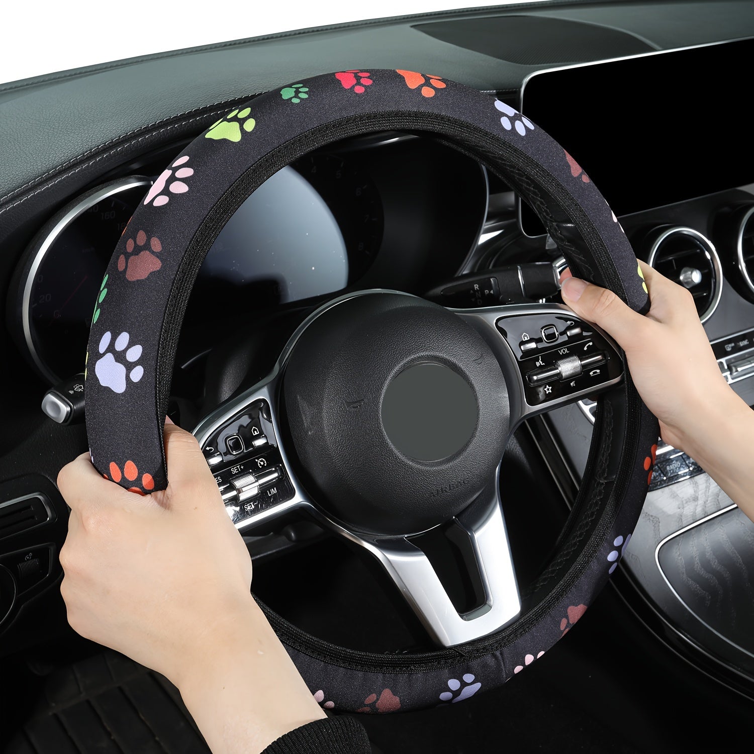 Чехол на руль универсальной посадки с искусственным волокном, D-образной формы, с цветочным узором