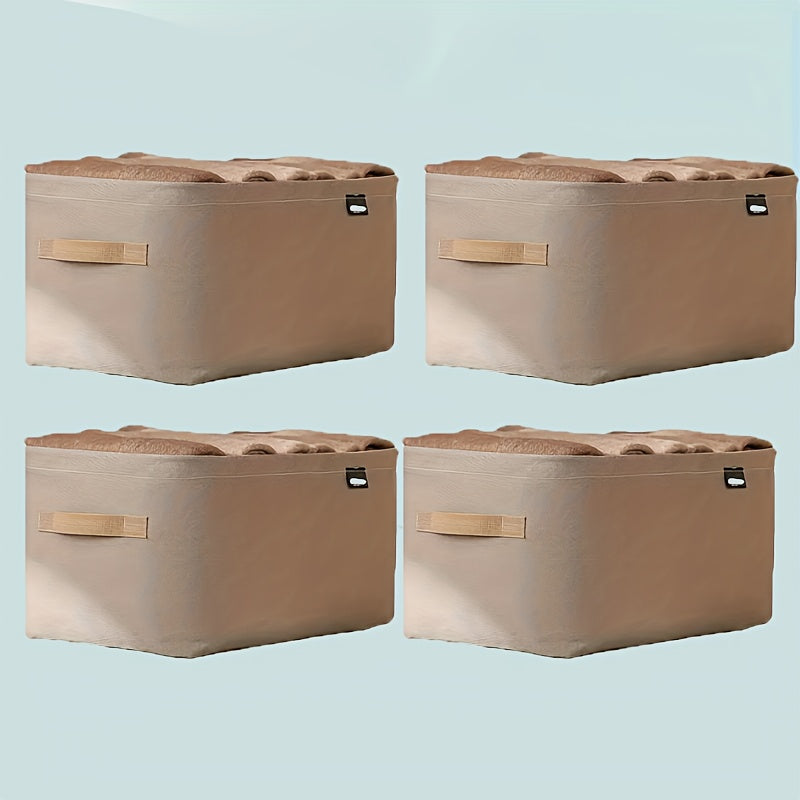 Juego de 4 cestas de tela para almacenamiento, organizador rectangular para ropa, debajo de la cama, armario de dormitorio