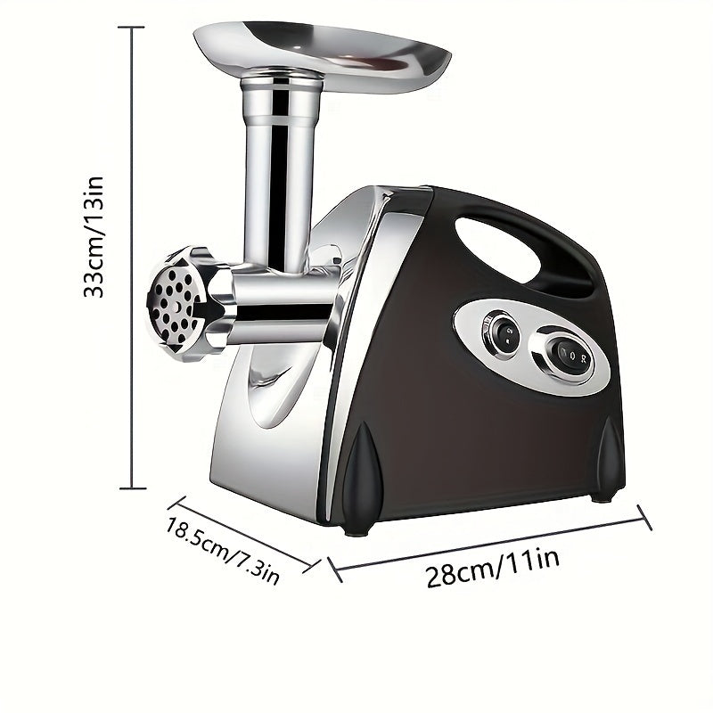 EU plug to'liq avtomatik stainless steel go'sht maydalagich, oshxonada kuchli maydalash uchun aksessuarlar bilan.