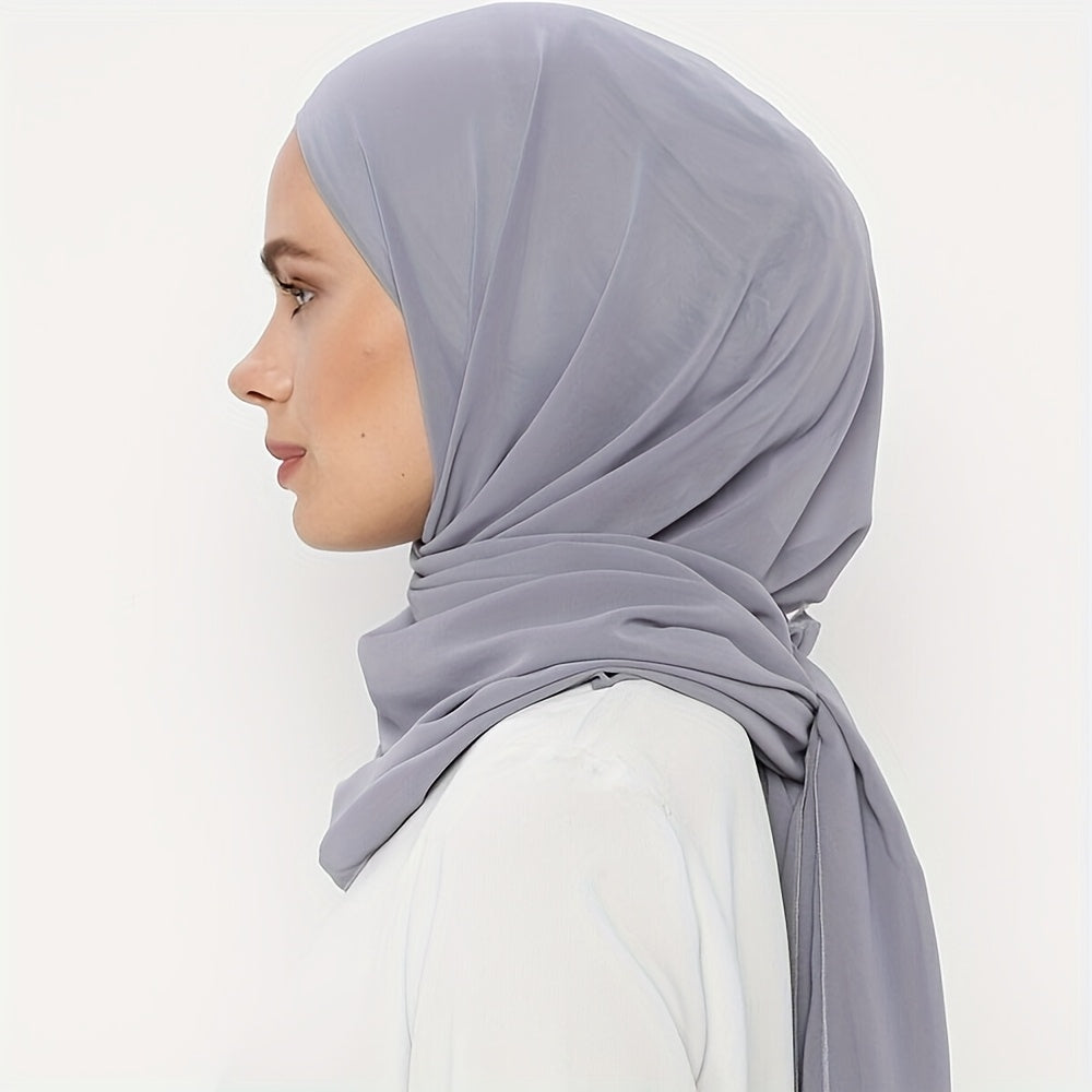 Women's Chiffon Instant Hijab with Built-in Undercap Windproof Sun Protection