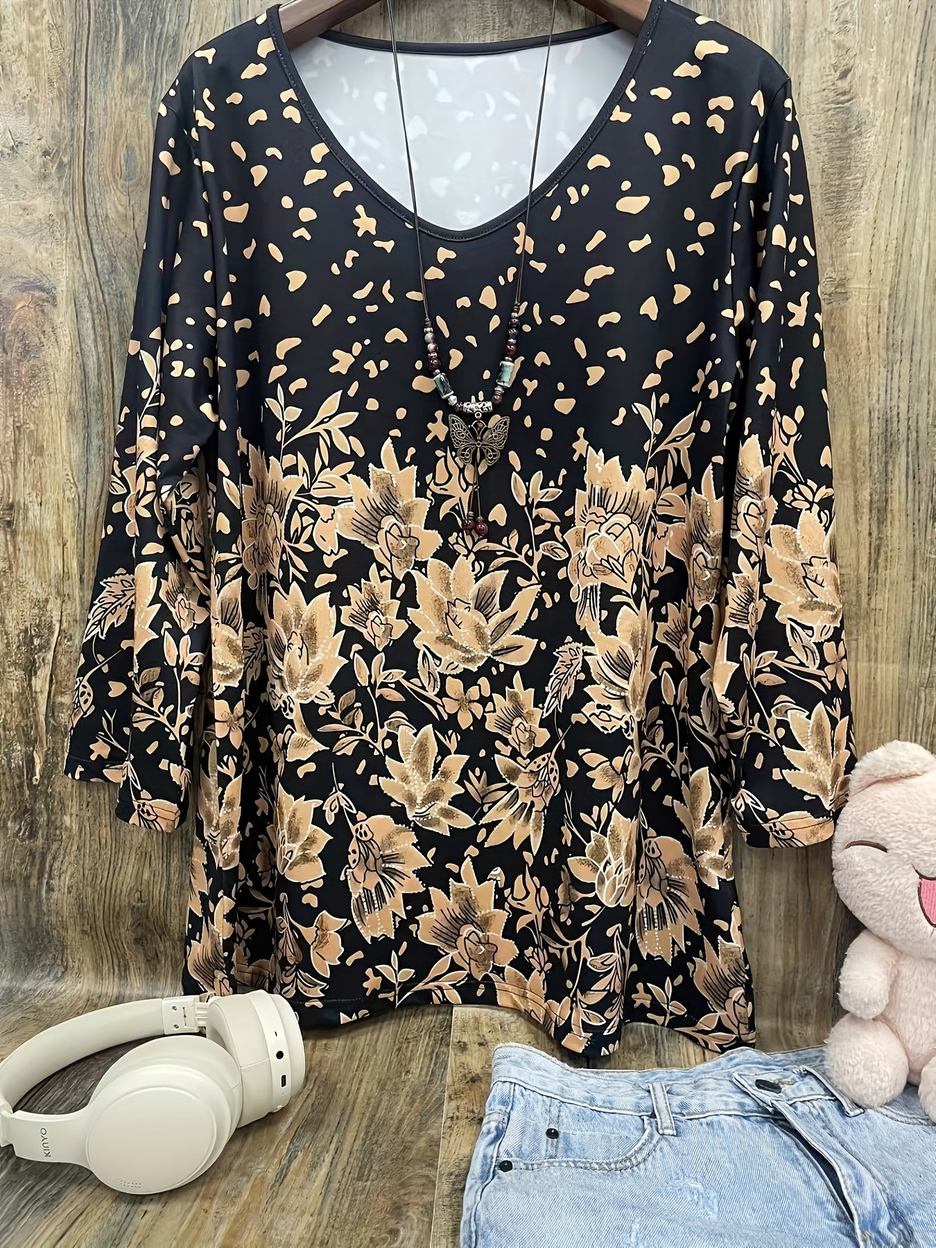 Plus Size Spring Summer Autumn Casual Stretch Top for Women