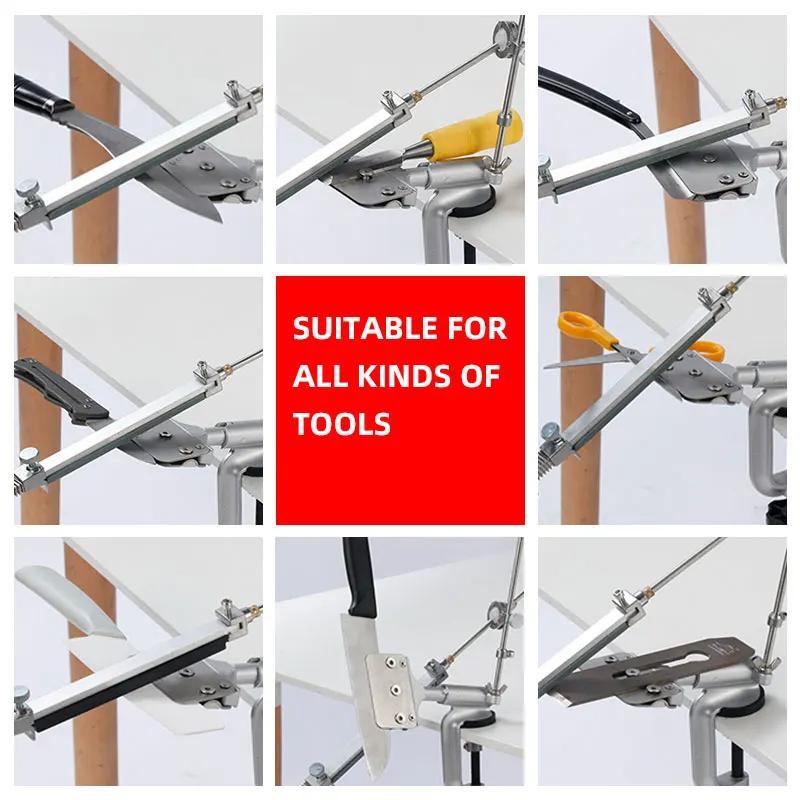 Bir Ruixin Pro Professional Fixed Angle Knife Sharpener bilan sozlanadigan tutqich, Whetstones va Diamond tizimlariga mos keladi, chidamli material.