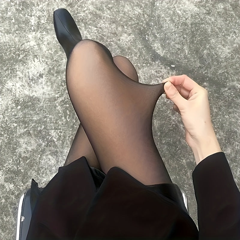 Women's Sheer Imitation Tights Pantyhose Spring Fall Solid Color Knit Fabric