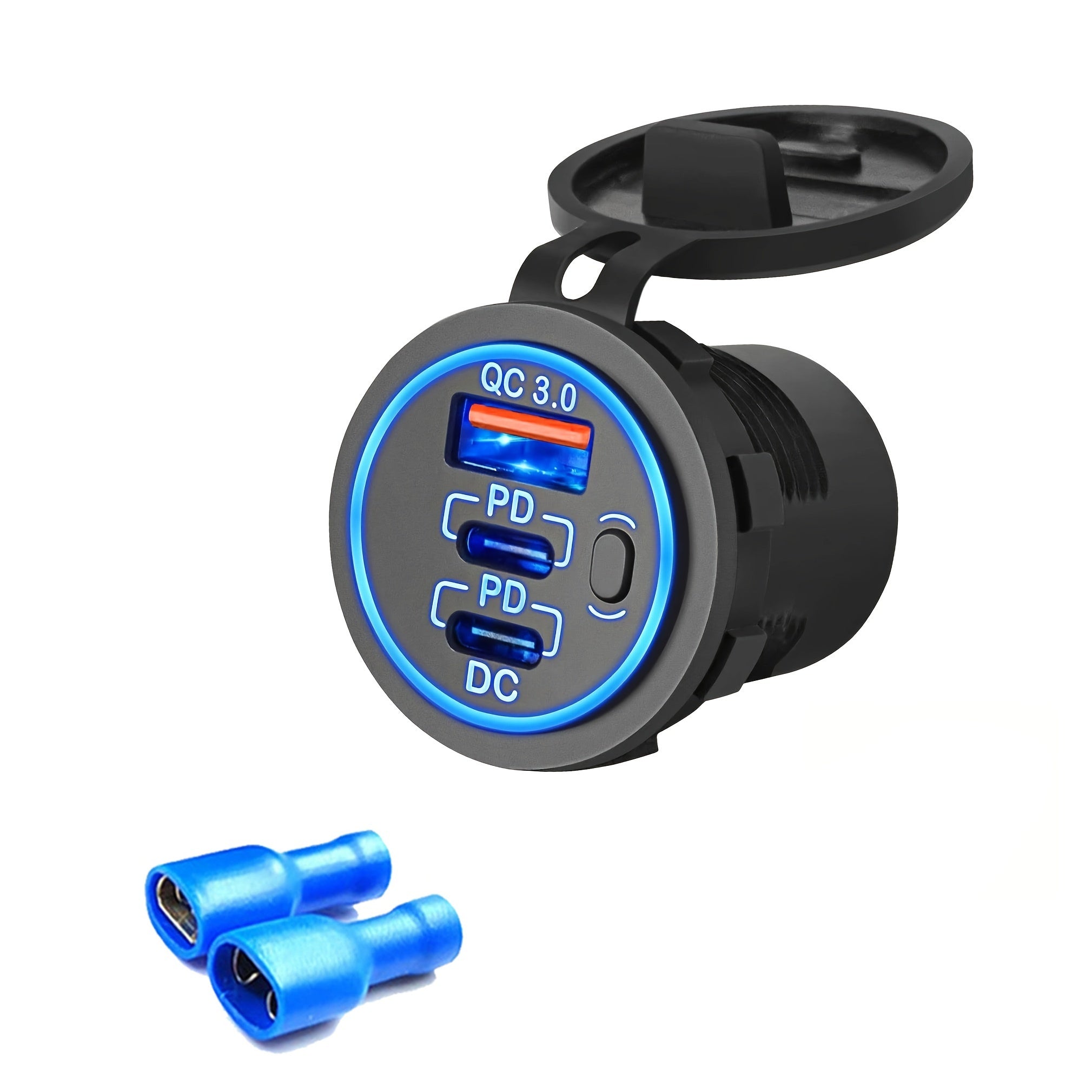 Avtomobil USB Tez Zaryadlovchi Uch Portli Type-C PD QC 3.0 Transportlar Qayiqlar uchun