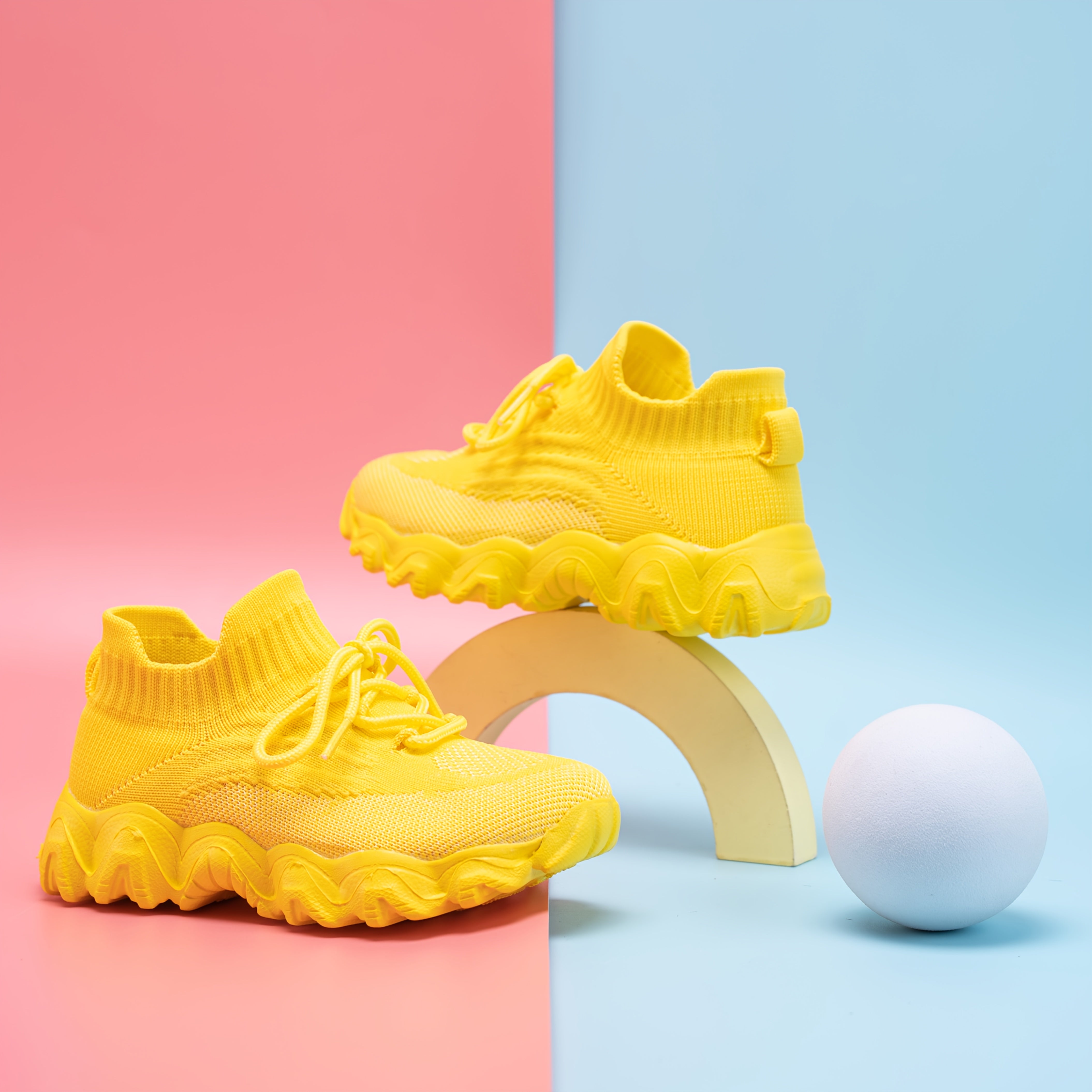 Дышащие трикотажные сетчатые кроссовки для девочек, легкие, противоскользящие, EVA, повседневная обувь