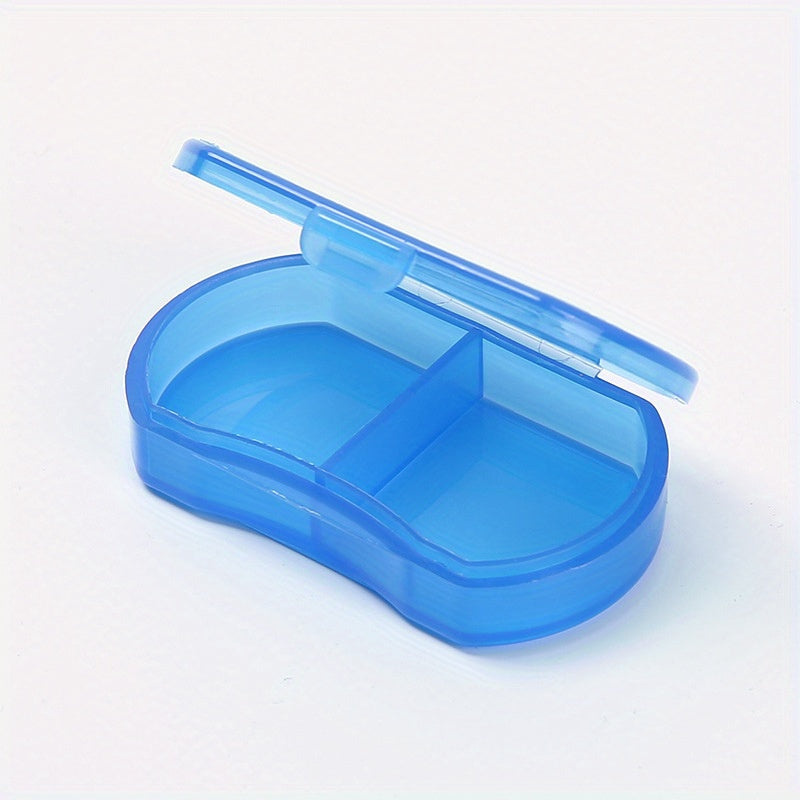 Unisex Plastic Pill Box 2-Grid Portable Waterproof Storage Container