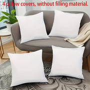 White Short Plush Pillow Covers Set 4 with Zipper Closure Machine Washable Polyester for Home Decor Sofa Bed Car