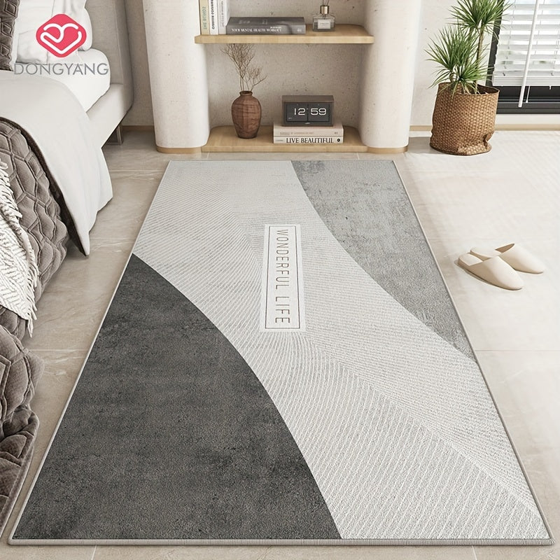 Nordic Style Runner Mat Non-Slip Stain-Resistant Durable Abstract Circular Design Entryway Bedroom Living Room Laundry Room