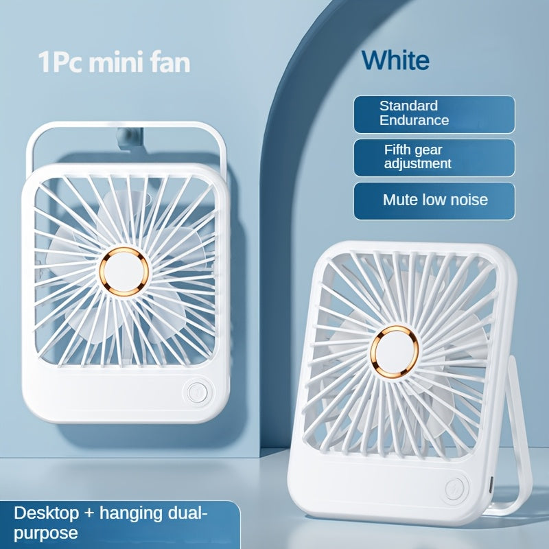 Compact USB Rechargeable Table Fan with 3 Speed Modes, Portable Indoor Outdoor