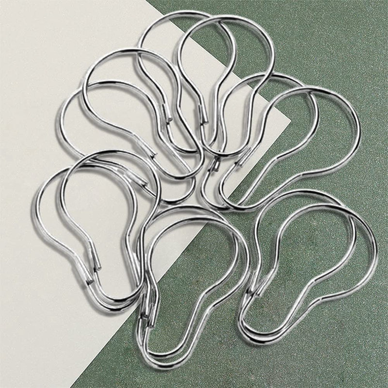 Juego de ganchos para cortina de ducha en 12, 24 o 48 piezas con cuerpo ligero de hierro