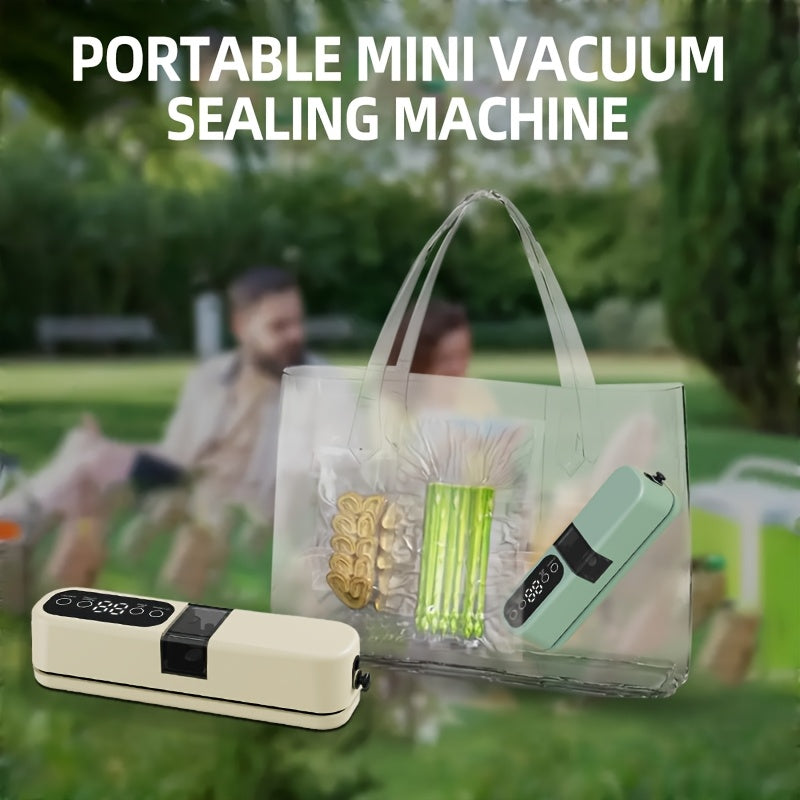 Портативный USB-заряжаемый автоматический вакуумный запайщик с двойным всасыванием для домашнего и уличного использования