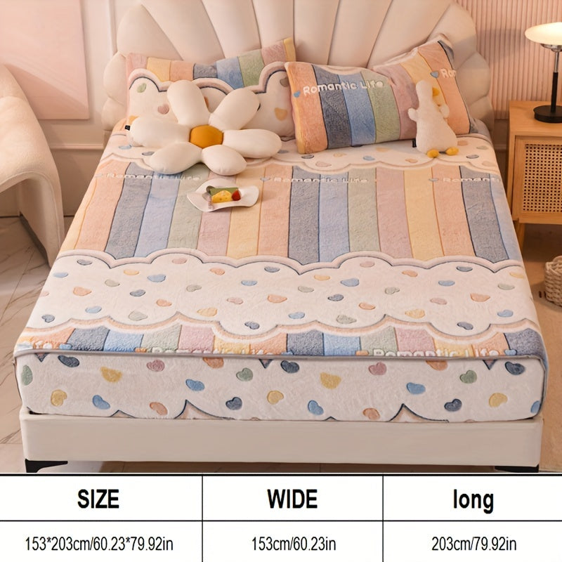 Fitted Sheet Ultra-Soft Velvet 180GSM Pastel Color Breathable Moisture-Wicking