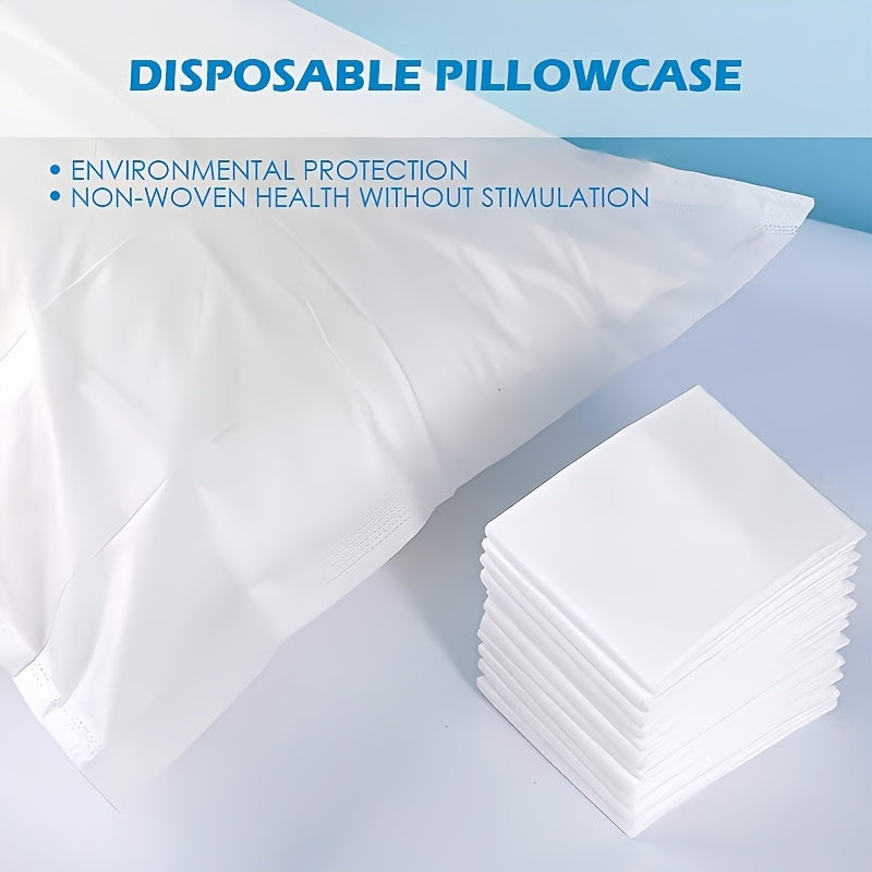 Two-Pack Disposable White Pillowcases Non-Woven Breathable Dust-Free Hotel Spa