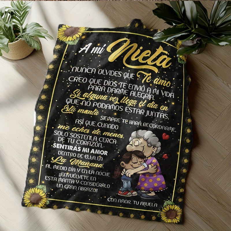 Spanish Message Plush Blanket for Son All-Season Hypoallergenic Flannel Throw Warm Gift
