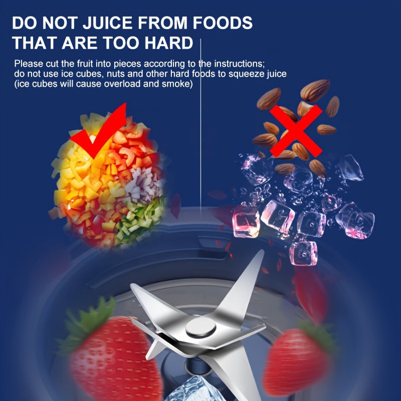 Portable USB Rechargeable Blender Personal Smoothie Maker 380ml Black Green