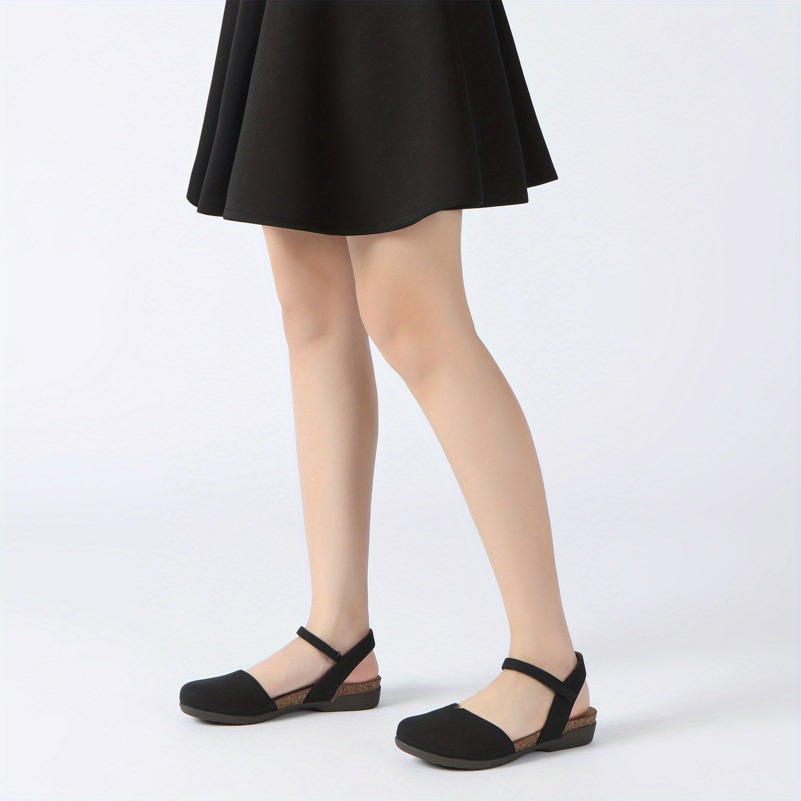 Women's Flat Sandals Adjustable Buckle Strap Summer Casual Brown