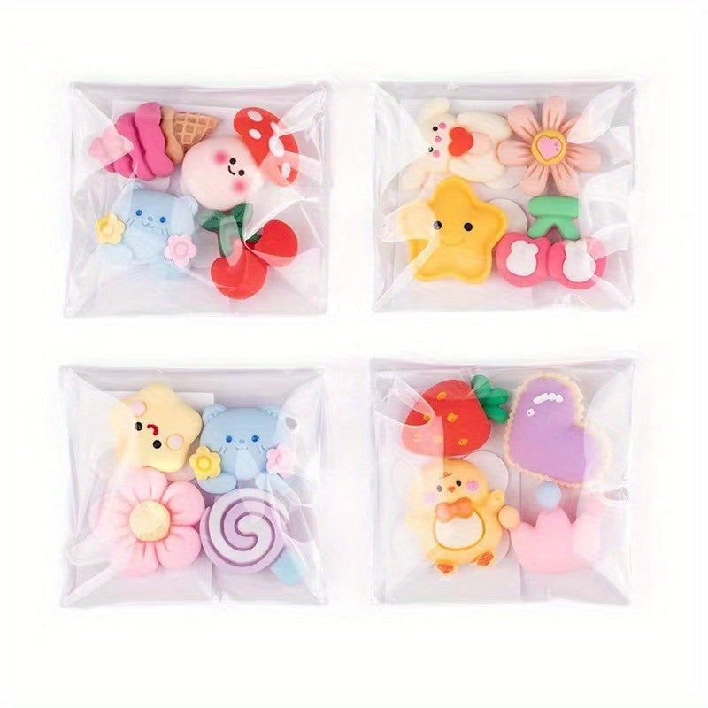 4Pcs Cartoon 3D Water Cup Stickers Resin Glitter Decor for Insulated Cups Phones