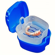 Denture Care Cleaning Box Plastic Denture Bath Box with Mesh Filter
