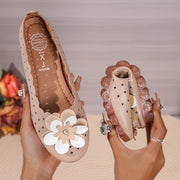 Women Slip-On Loafers Synthetic Floral Embellishments Casual Office Flats