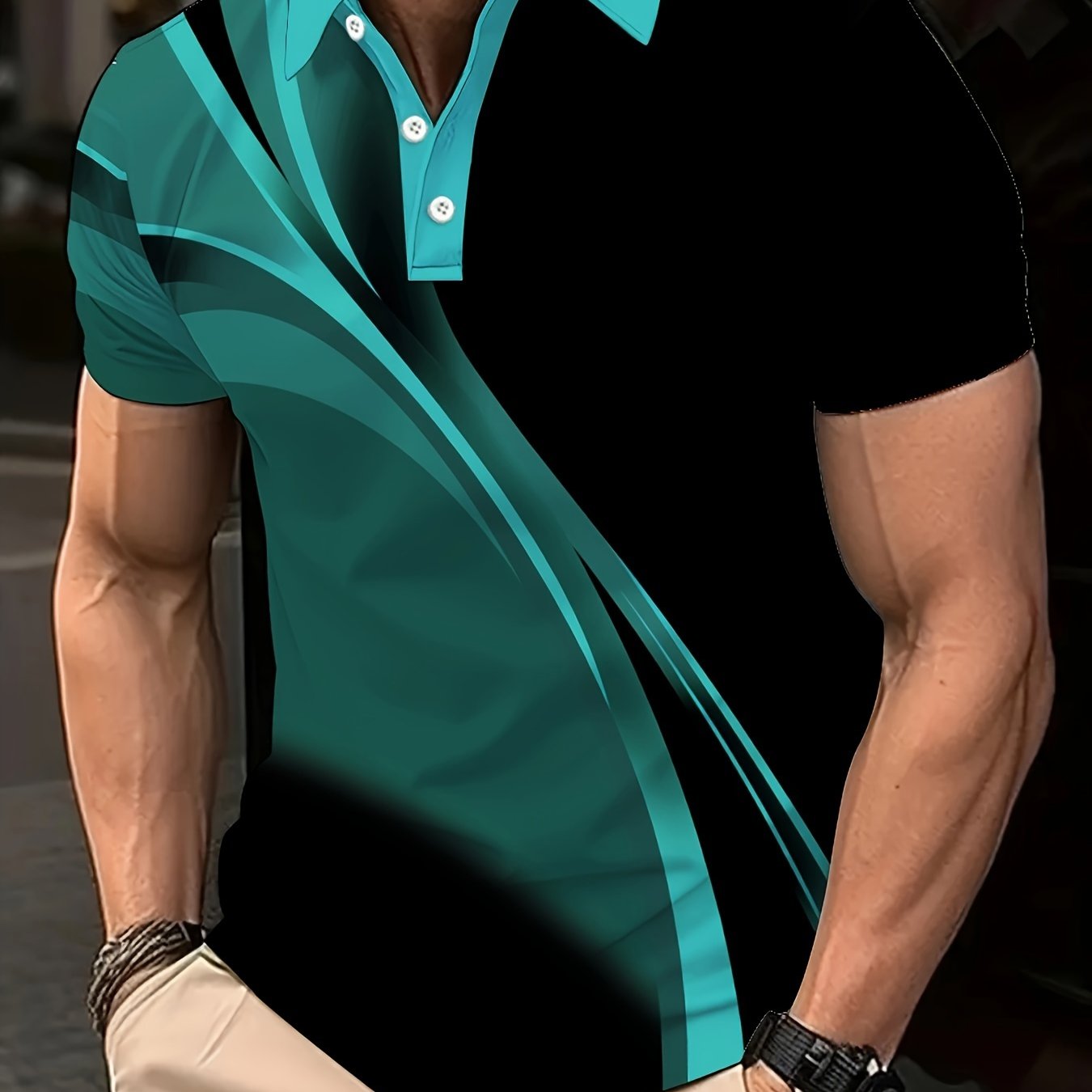 Men's Plus Size 3D Stripes Graphic Print T-Shirt Summer Casual Polyester